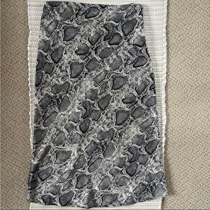 Snake Print Midi Skirt